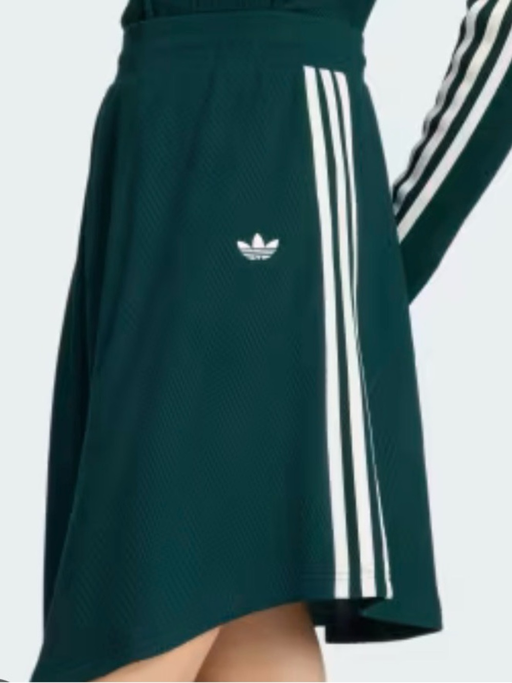 adidas Dark Green Asymmetrical Three-Stripe Skirt - Picture 2 of 6
